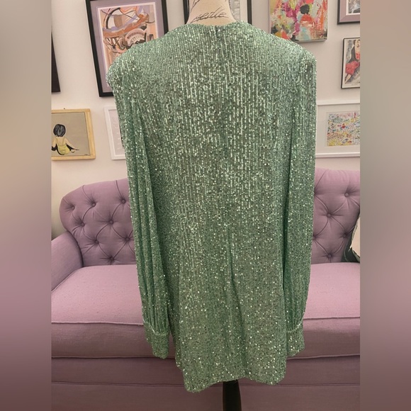 IEENA for Mac Duggal Green Sequin Dress 16 - Picture 5 of 9
